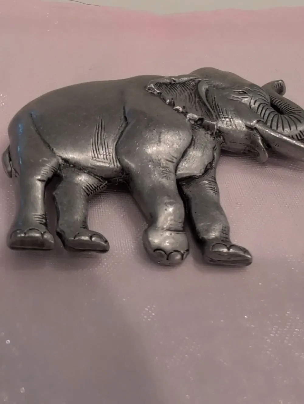 Vintage JJ Jonette Silver Tone Elephant Brooch Pin